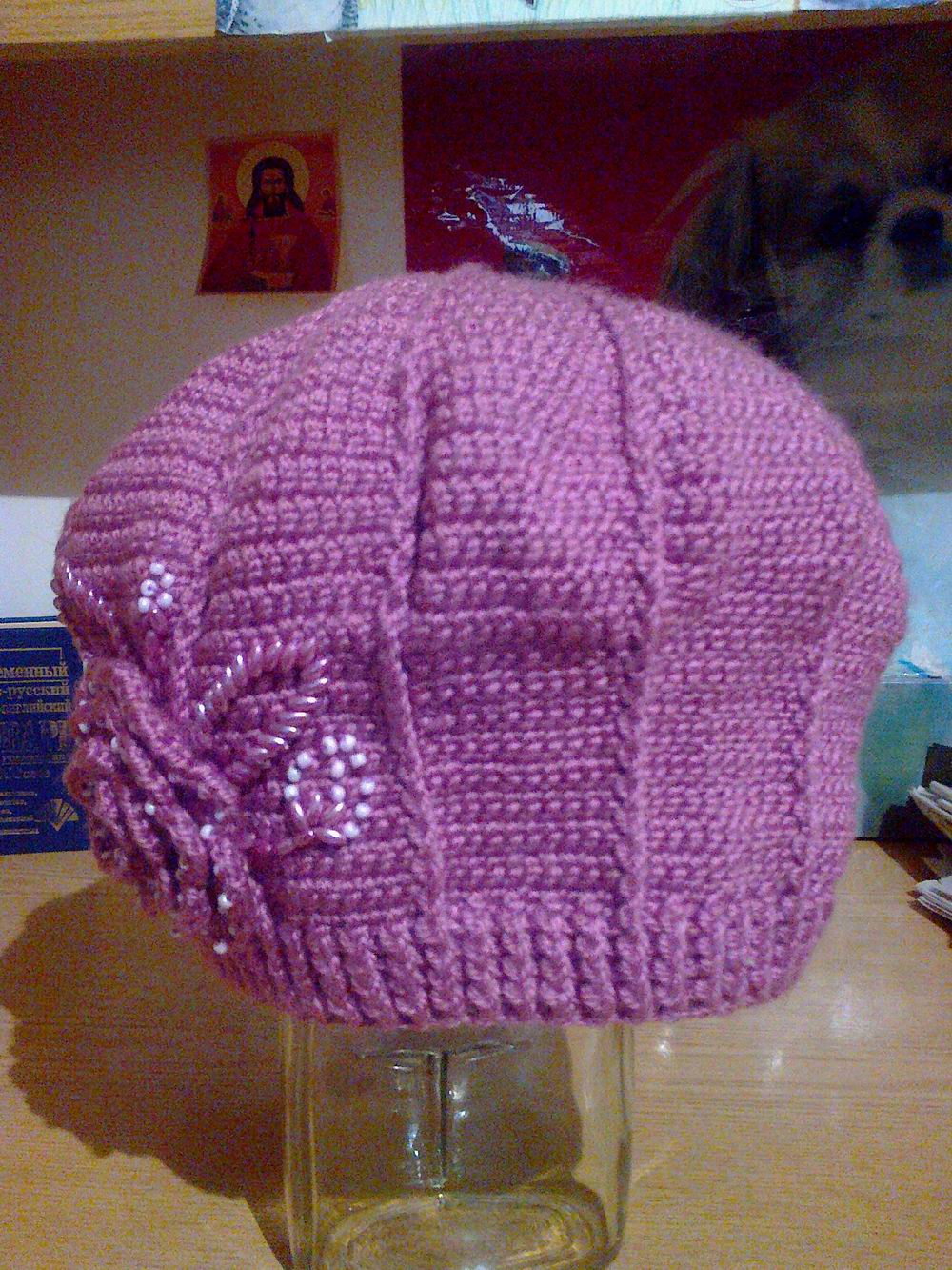 Женский берет, связанный крючком